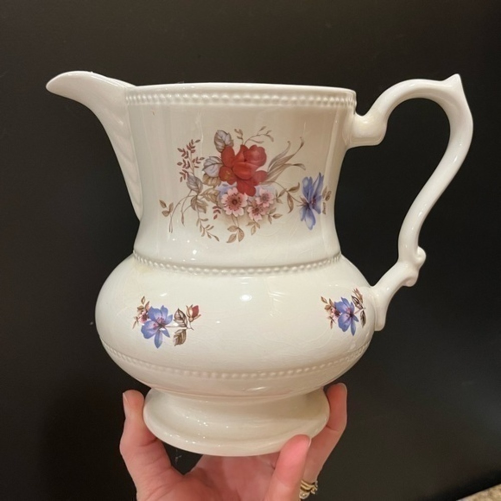 Vintage Lord Nelson Pottery Pitcher Floral Made in England 7”